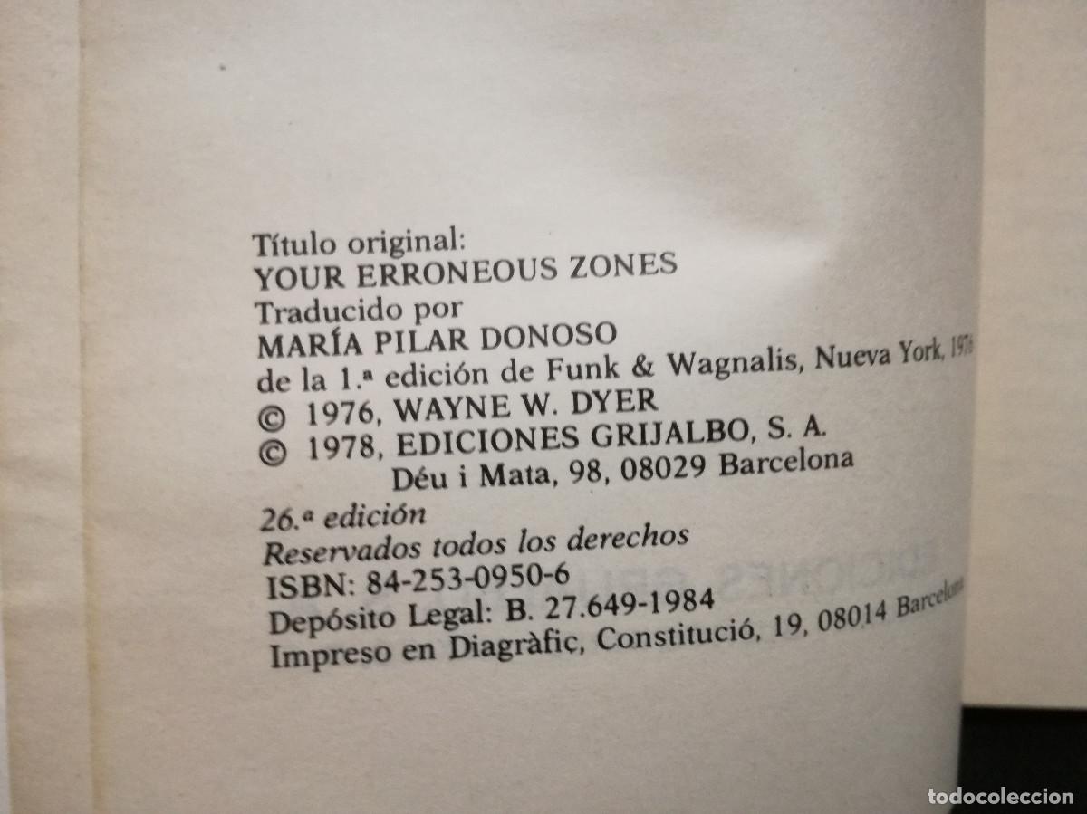 Libros: LIBRO - TUS ZONAS ERRONEAS - DR. WAYNE W. DYER - GRIJALBO - Foto 2