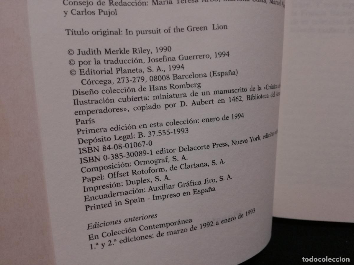 Libros: LIBRO - EN BUSCA DEL LE&Oacute;N VERDE - JUDITH MERKLE RILEY - PLANETA - Foto 2