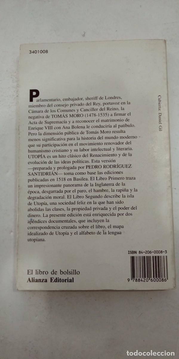 Libros: Utop&iacute;a Tom&aacute;s Moro Alianza - Foto 2