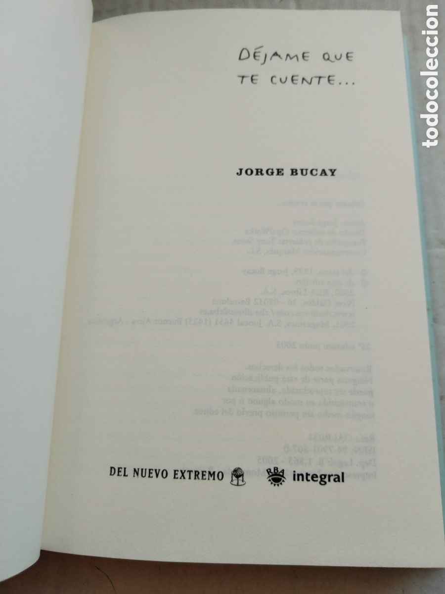 Libros: DEJAME QUE TE CUENTE/JORGE BUCAY/AUTOAYUDA - Foto 2