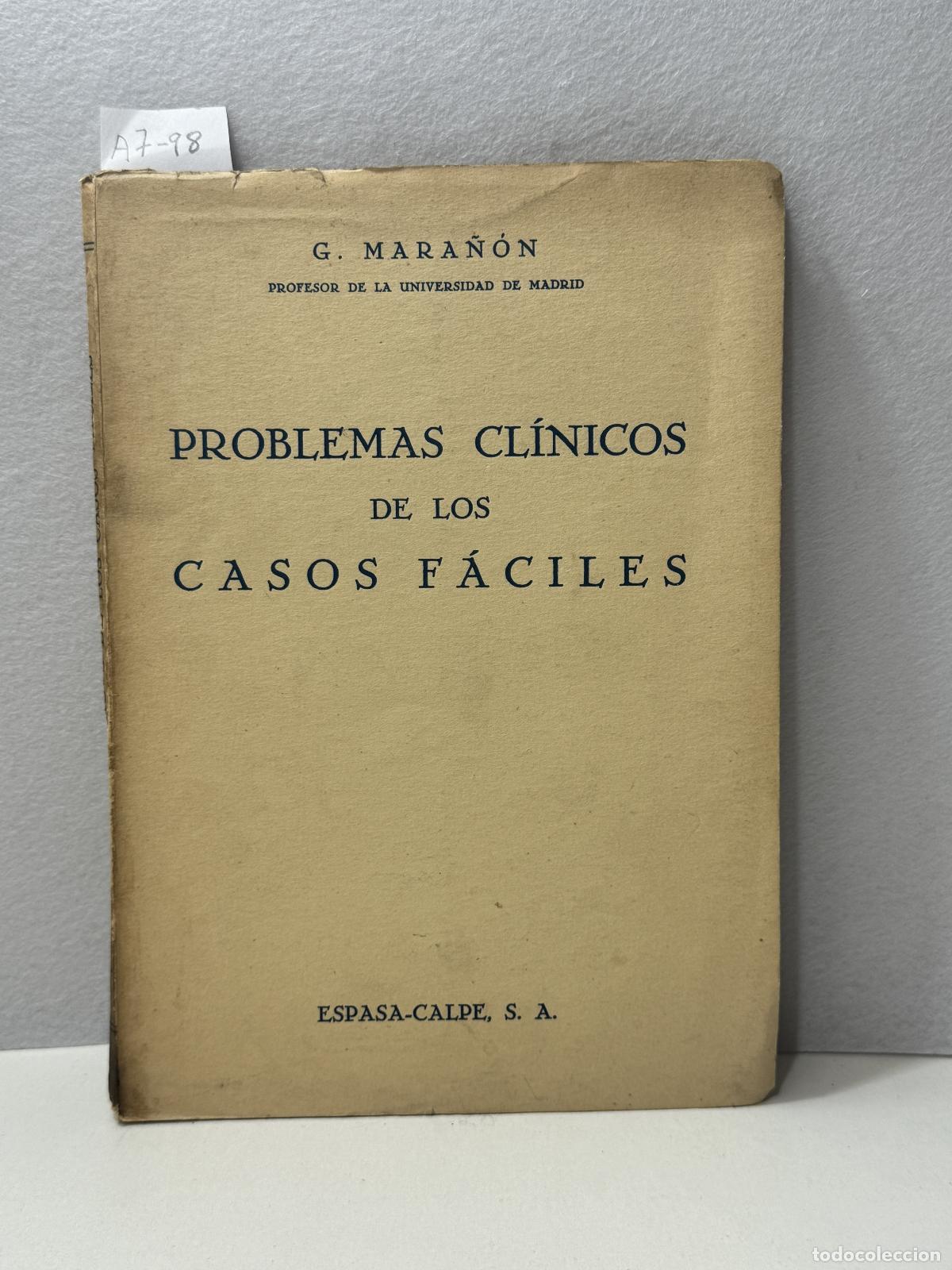 Libros: Mara&ntilde;&oacute;n, G.: - Problemas cl&iacute;nicos de los casos f&aacute;ciles. - Foto 1