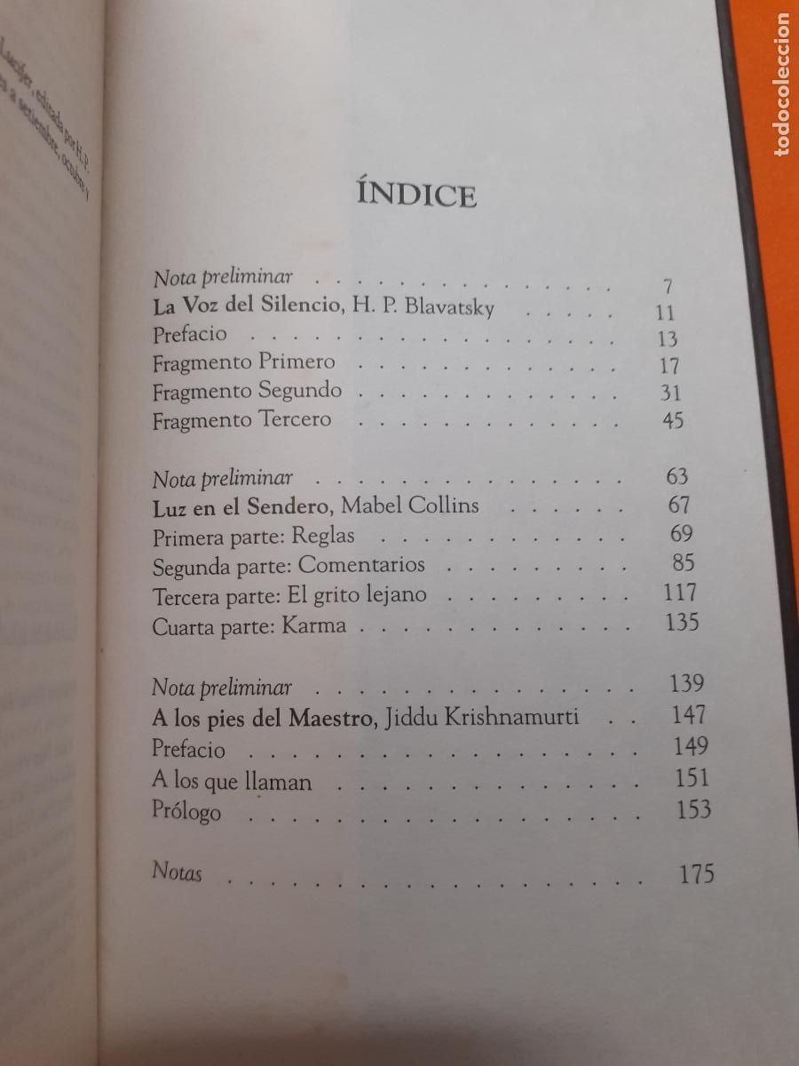 Libros: EL SENDERO DEL DISCIPULO � TEOSOFIA - BLAVATSKY y M. COLLINS y KRISHNAMURTI - Foto 3