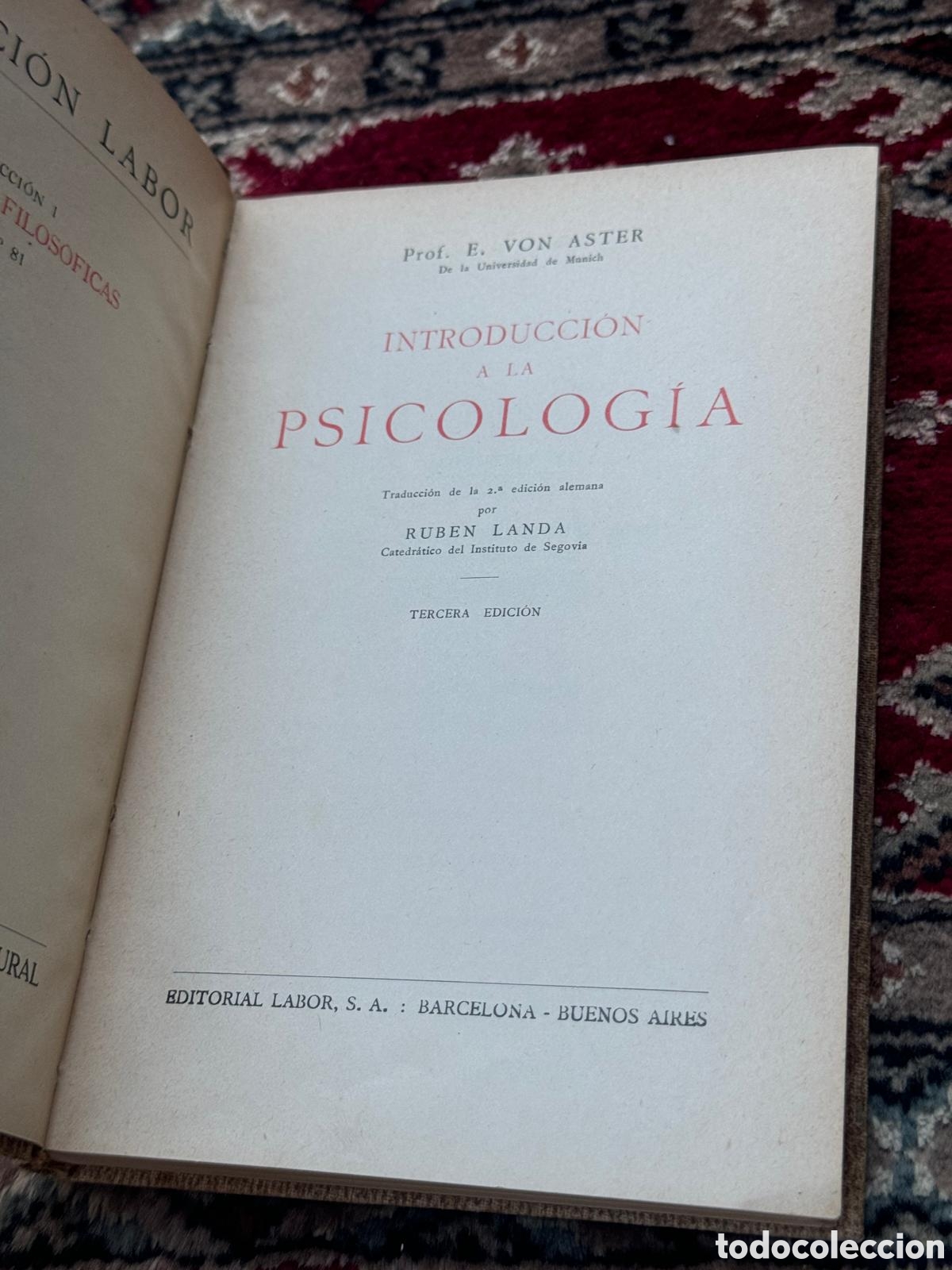 Libros: Introducci&oacute;n a La Psicolog&iacute;a Colecci&oacute;n Labor - Foto 3