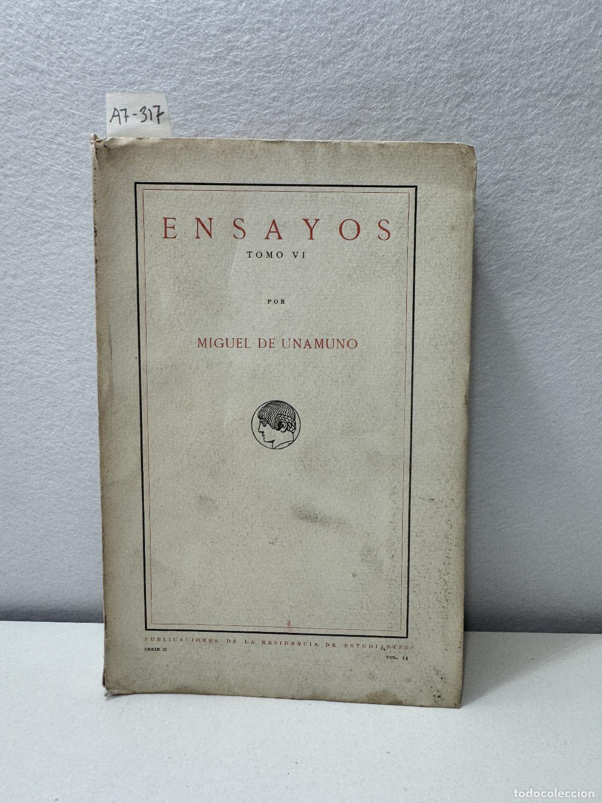 Libros: UNAMUNO, Miguel de: - Ensayos (tomo VI). - Foto 1