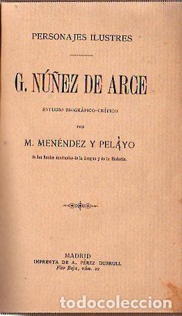 Libros: G. N&uacute;&ntilde;ez de Arce. - Men&eacute;ndez y Pelayo, M. - Foto 1