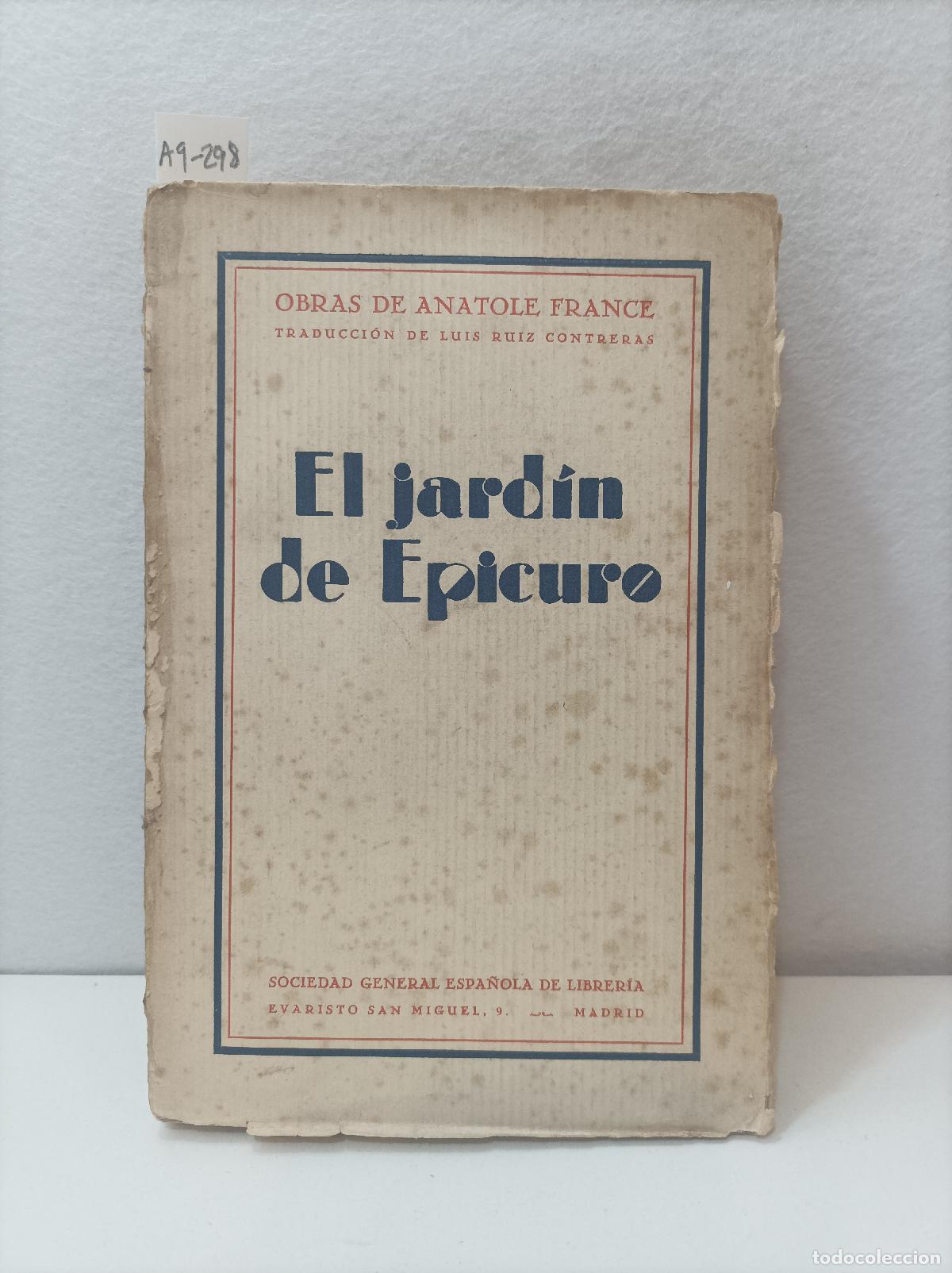 Libros: FRANCE, Anatole: - El jard&iacute;n de Epicuro. - Foto 1