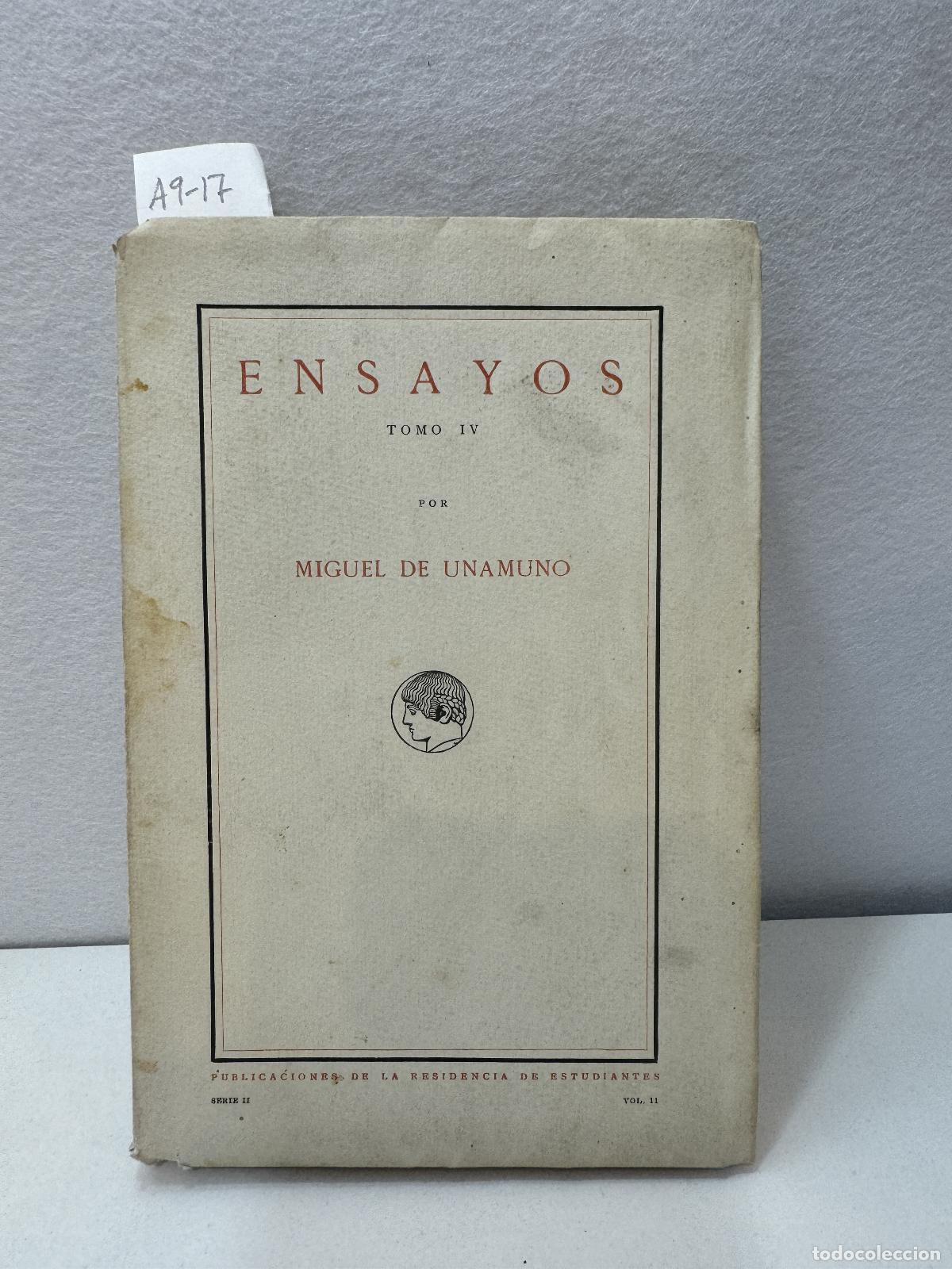 Libros: de UNAMUNO, Miguel: - Ensayos (tomo IV). - Foto 1
