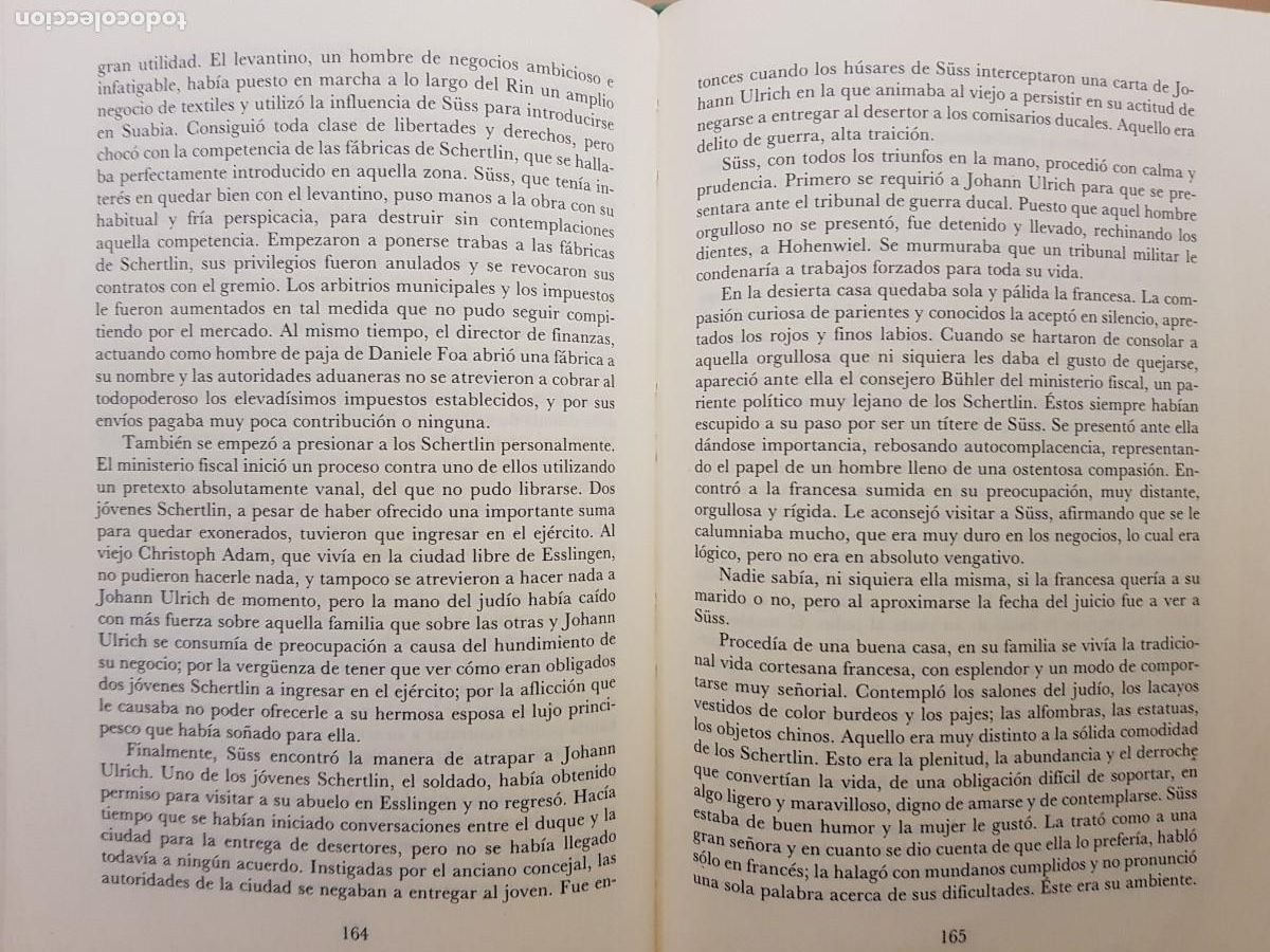 Libros: EL JUD&Iacute;O S&Uuml;SS - LION FEUCHTWANGER - ED. EDHASA - 1990 - Foto 8