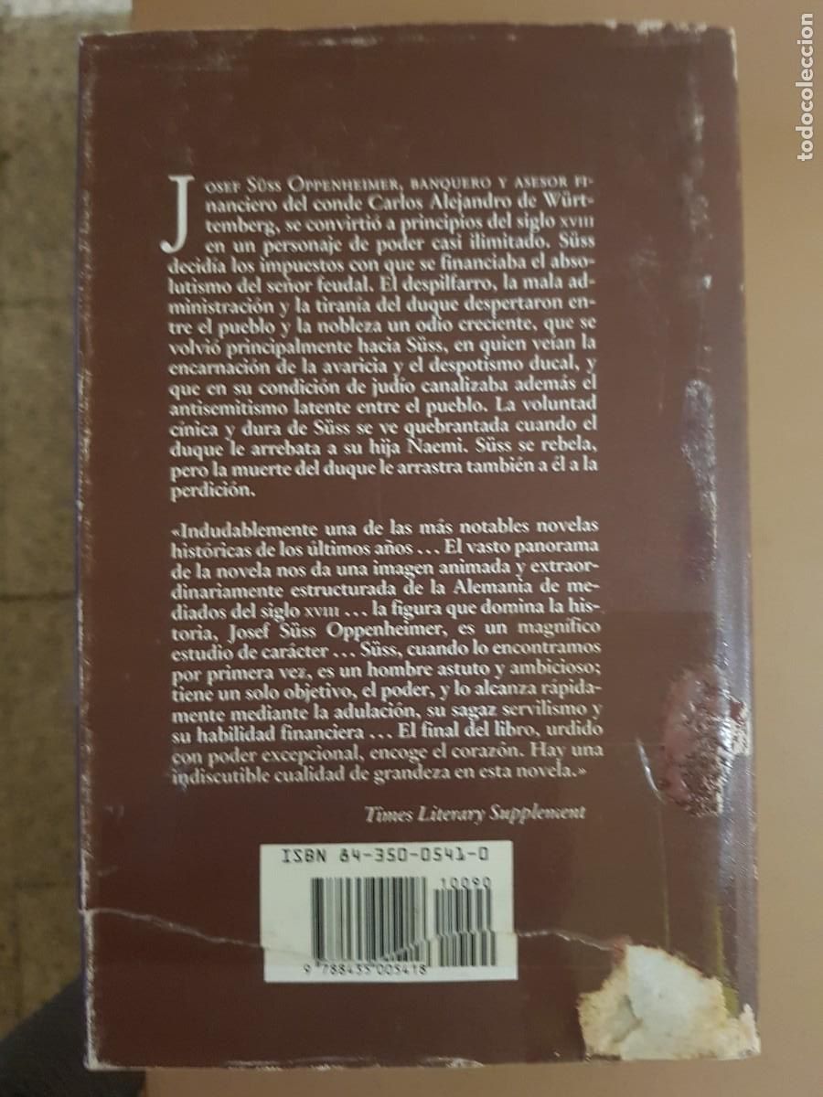 Libros: EL JUD&Iacute;O S&Uuml;SS - LION FEUCHTWANGER - ED. EDHASA - 1990 - Foto 20