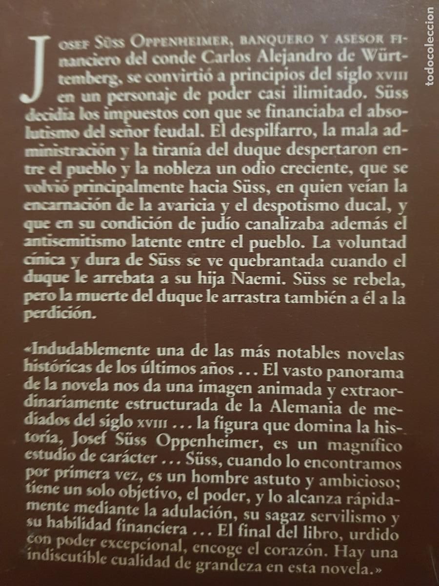 Libros: EL JUD&Iacute;O S&Uuml;SS - LION FEUCHTWANGER - ED. EDHASA - 1990 - Foto 21