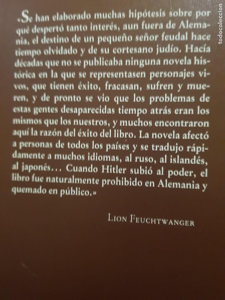 Libros: EL JUD&Iacute;O S&Uuml;SS - LION FEUCHTWANGER - ED. EDHASA - 1990 - Foto 3