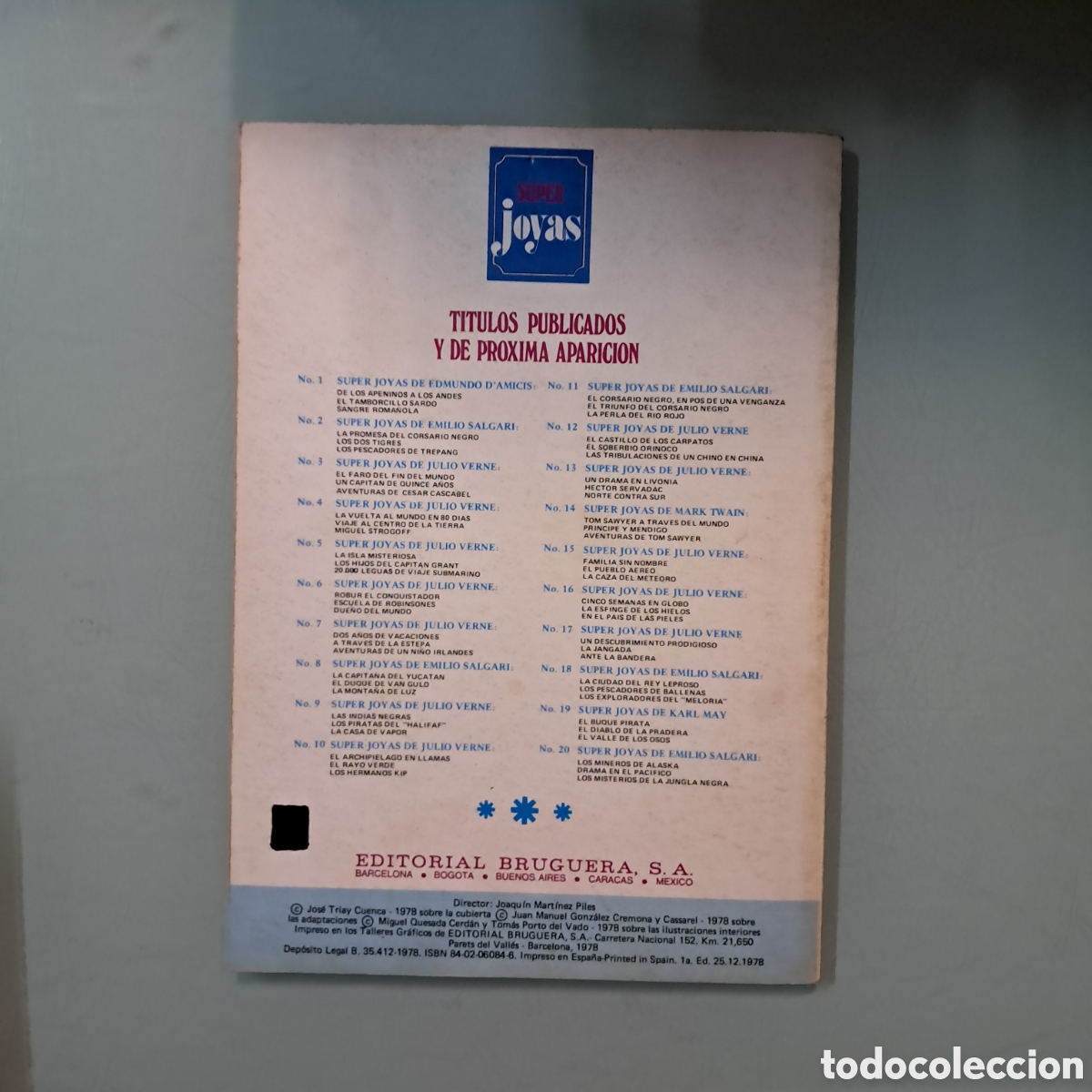 Libros: S&uacute;per Joyas Bruguera de Emilio Salgari 23 - Foto 2