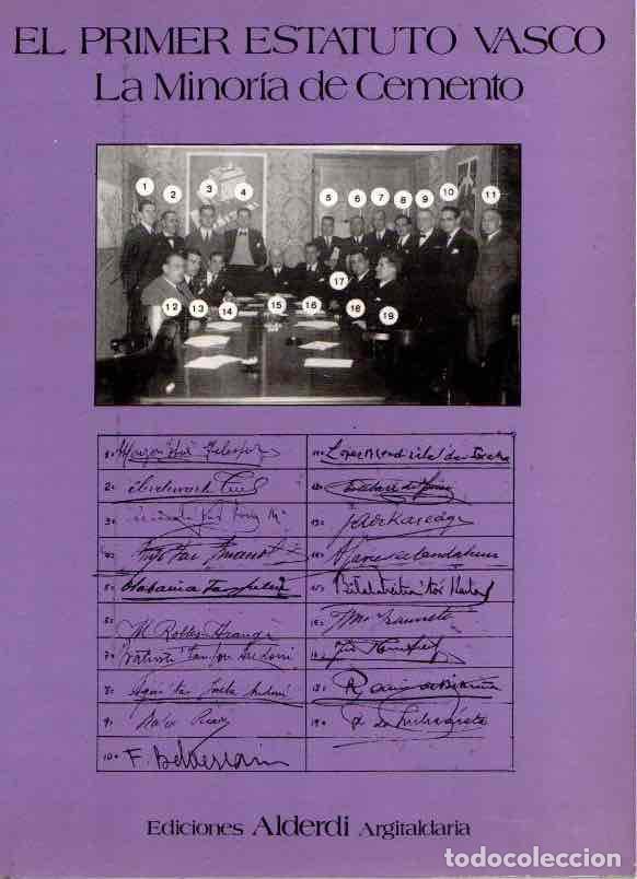 Libros: El primer estatuto vasco. La minor&iacute;a de cemento - NO CONSTA AUTOR - Foto 1