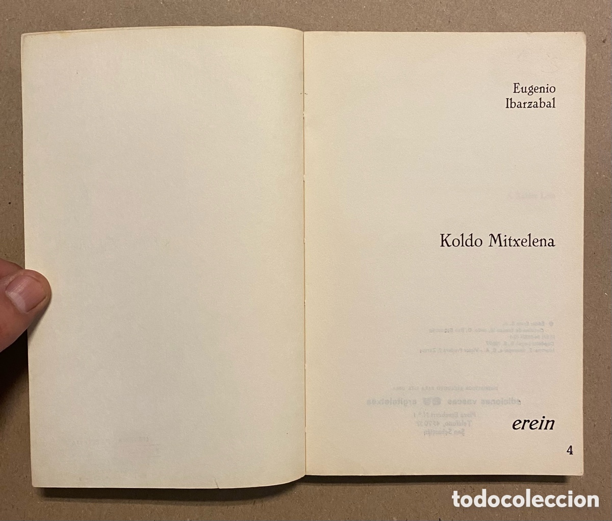 Libros: KOLDO MITXELENA. EUGENIO IBARZABAL. EDITA: EREIN 1977. - Foto 2
