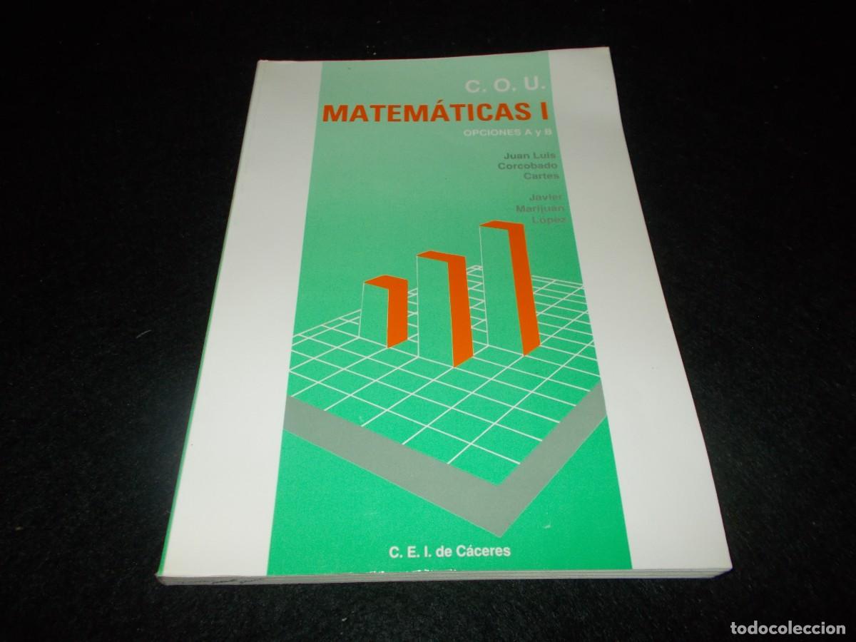 Libros: MATEM&Aacute;TICAS 1 C.O.U. COU. C.E.I. de C&aacute;ceres 1990. Libro de texto escolar - Foto 1