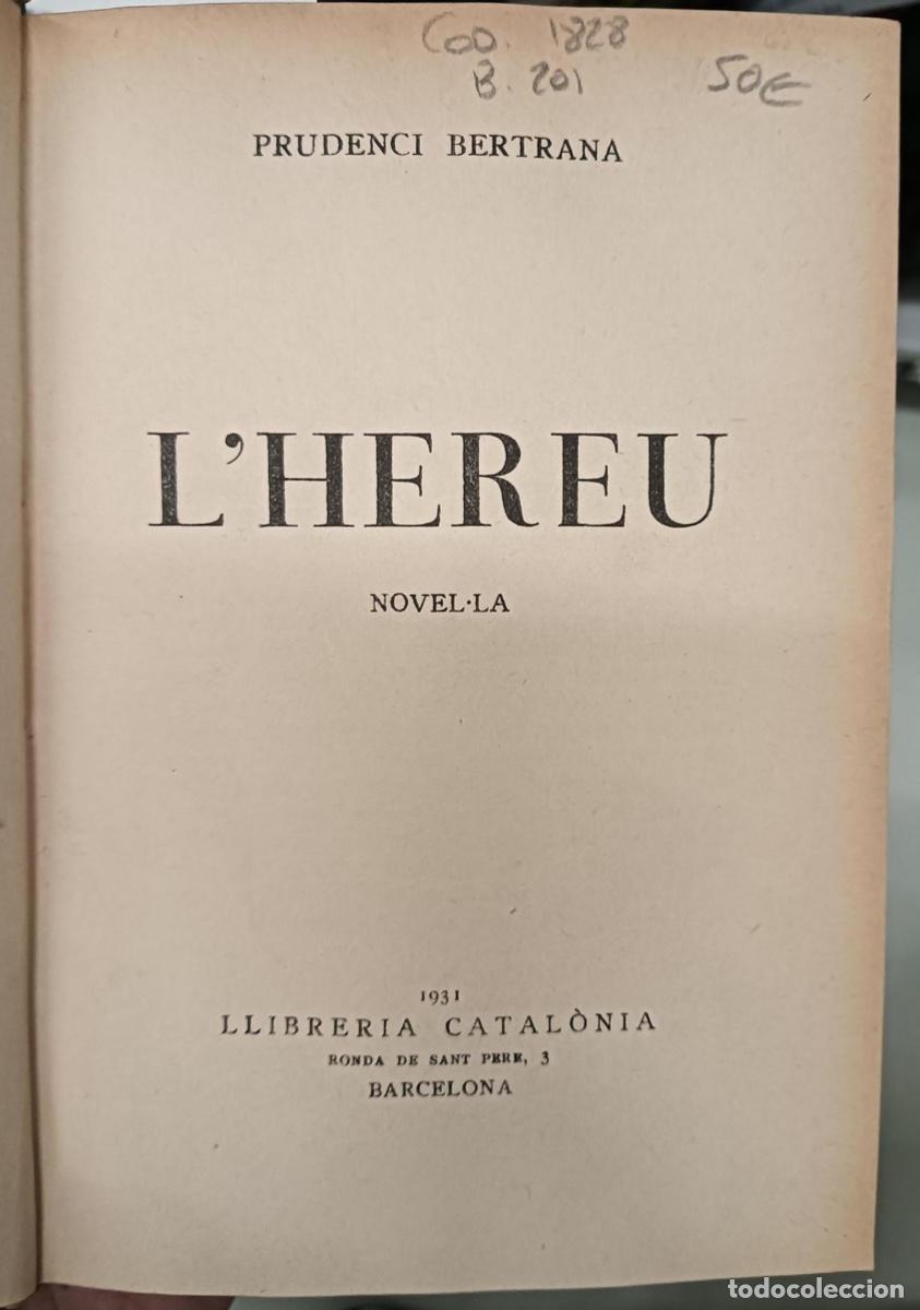 Libros: LHereu - Bertrana, Prudenci - Foto 2