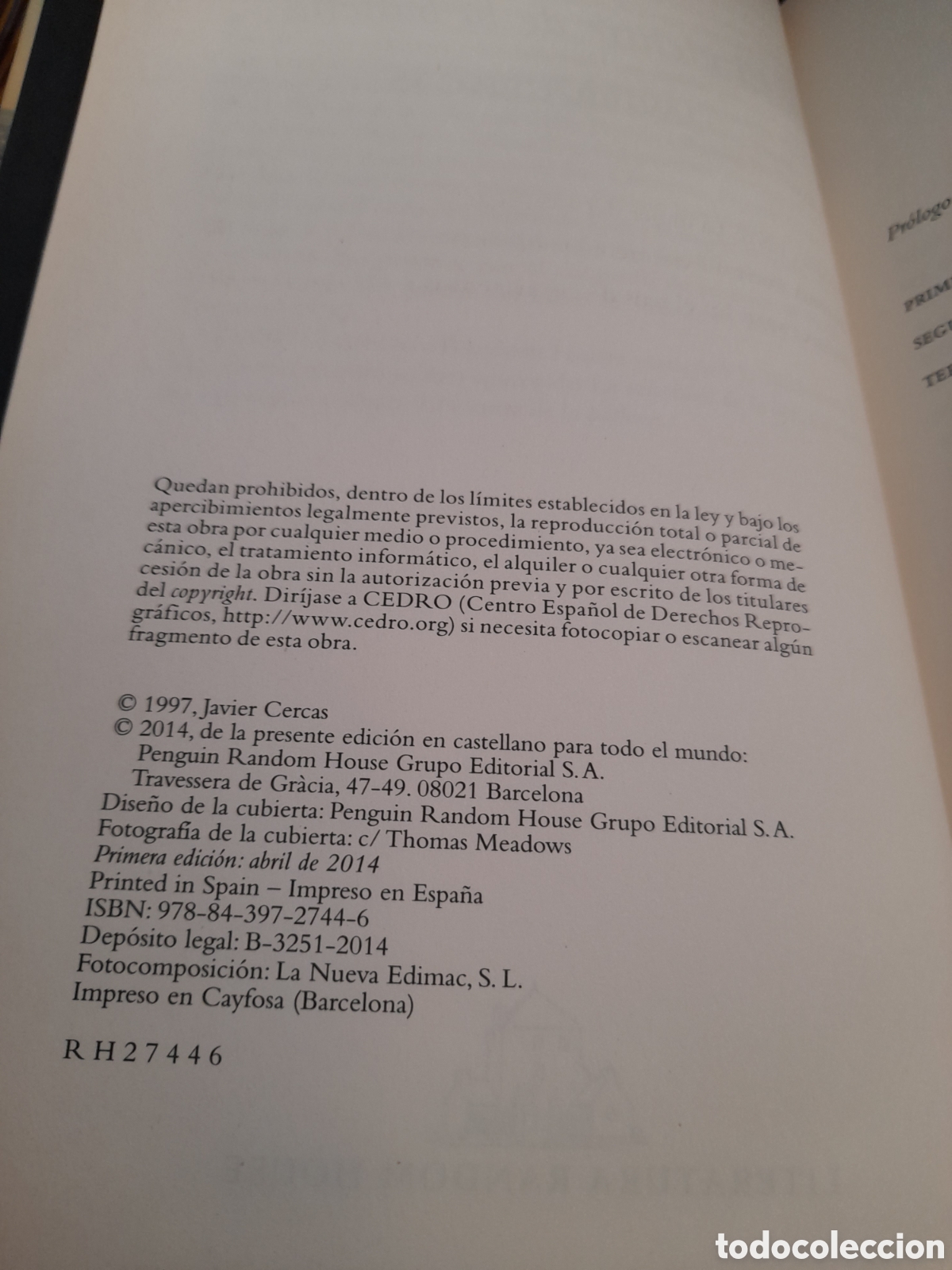 Libros: Javier Cercas. El vientre de la ballena. 1a edici&oacute;n - Foto 2