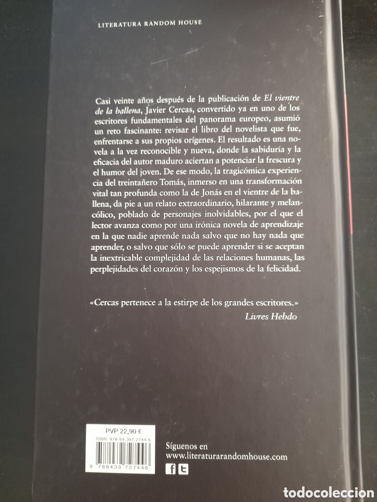 Libros: Javier Cercas. El vientre de la ballena. 1a edici&oacute;n - Foto 4