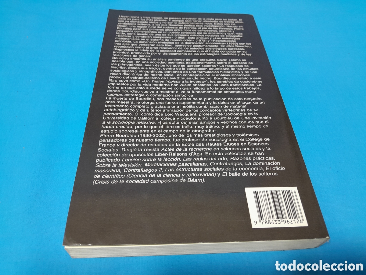 Libros: EL BAILE DE LOS SOLTEROS - PIERRE BOURDIEU - ANAGRAMA - Foto 4
