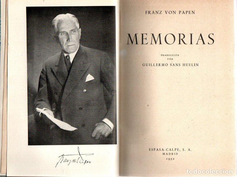 Libros: Memorias - Papen, Franz von - Foto 1