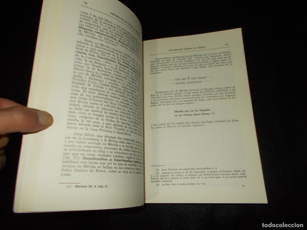 Libros: HISTORIA DE LA CIUDAD DE M&Eacute;RIDA. Bernabe Moreno. Patronato M&eacute;rida 1987. Libro - Foto 2