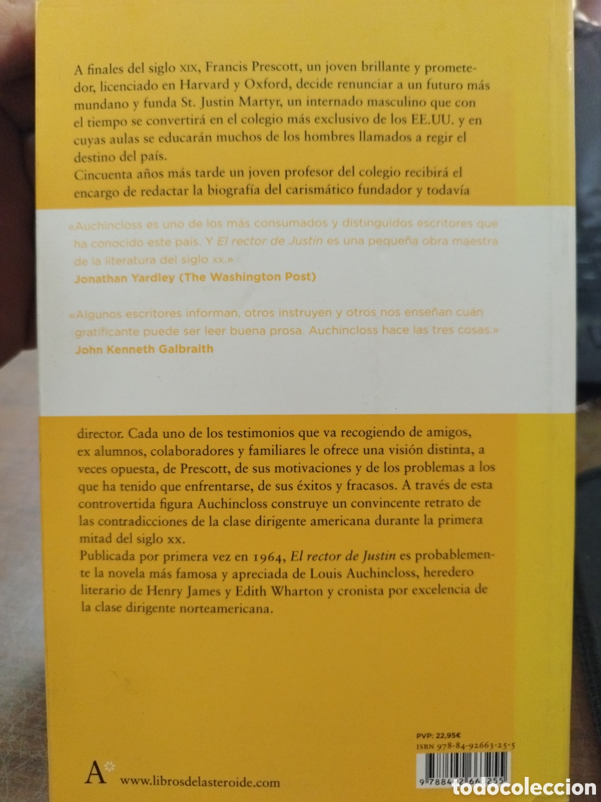 Libros: EL RECTOR DE JUSTIN. Libros del Asteroide - AUCHINCLOSS,Louis - Foto 3
