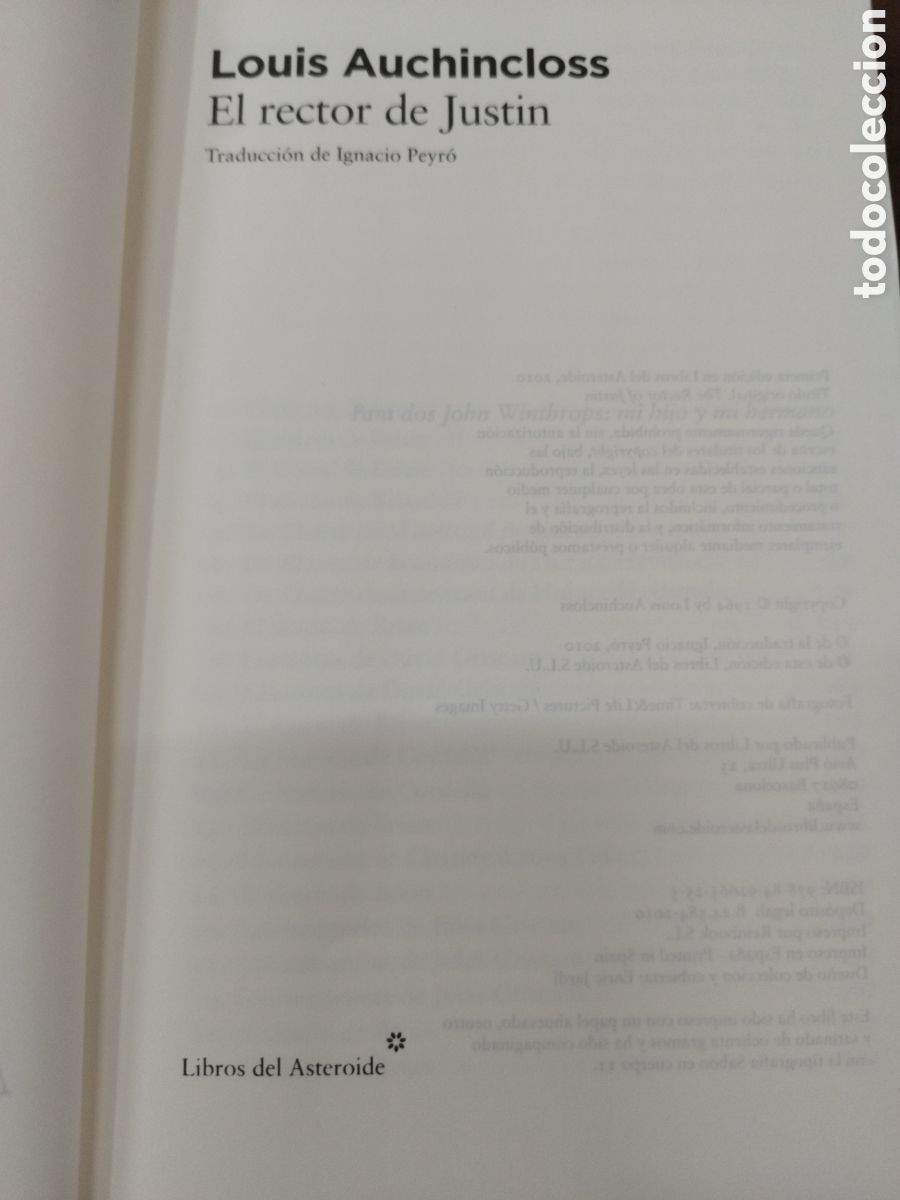 Libros: EL RECTOR DE JUSTIN. Libros del Asteroide - AUCHINCLOSS,Louis - Foto 4