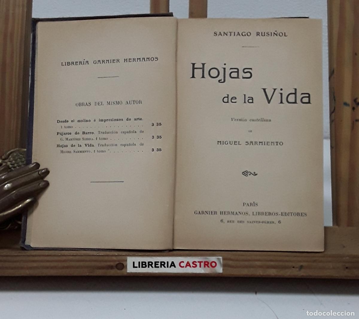 Libros: Hojas de la vida - Santiago Rusi&ntilde;ol. - Foto 2