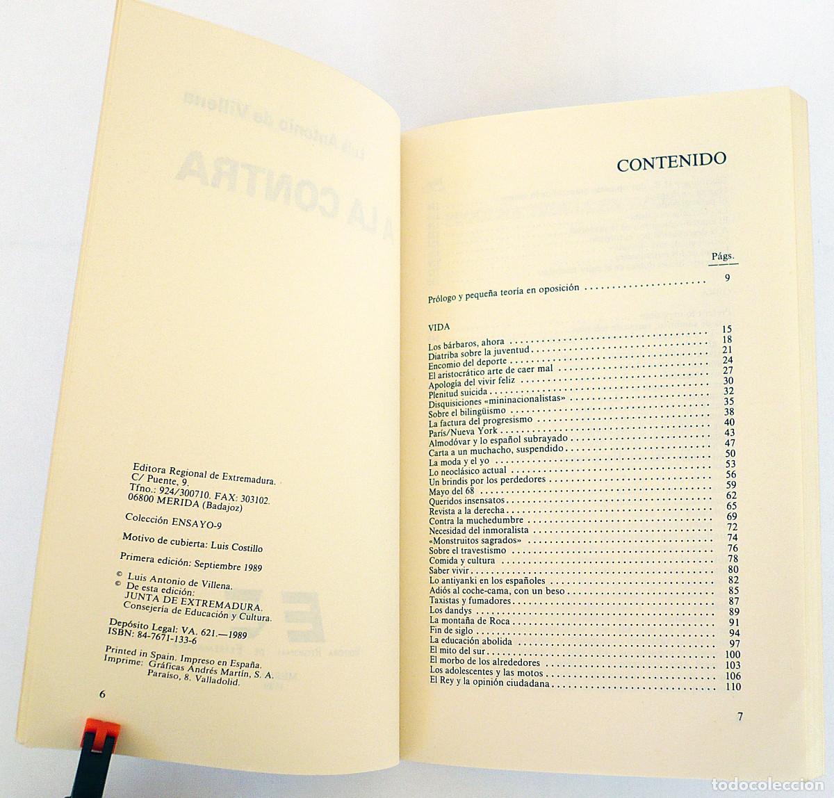 Libros: Luis Antonio de Villena, A la contra - Foto 4