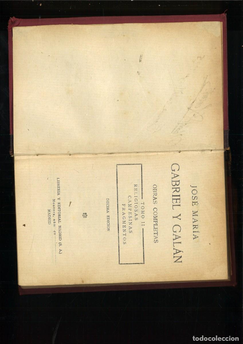 Libros: OBRAS COMPLETAS. Jose Maria Gabriel y Galan - Foto 2