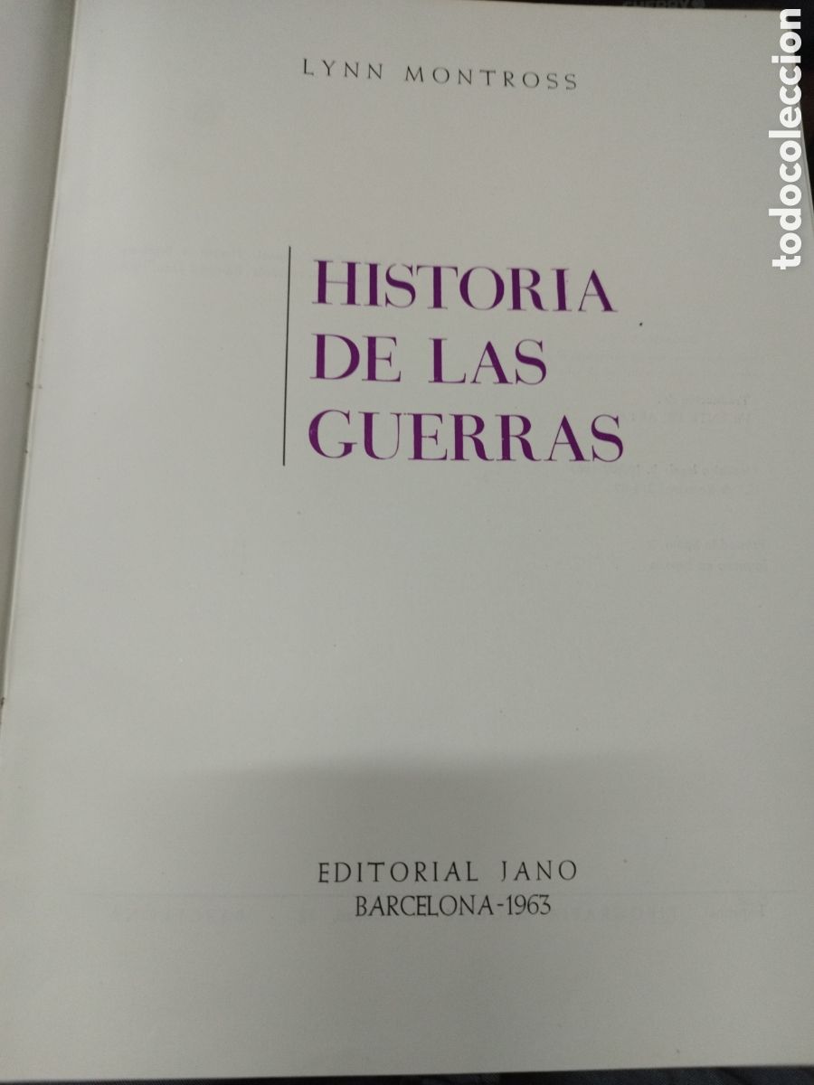 Libros: HISTORIA DE LAS GUERRAS - MONTROSS,Lynn - Foto 1