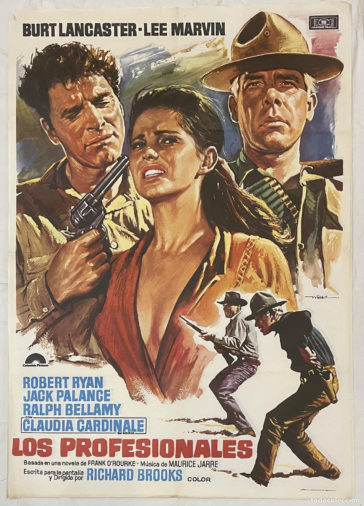 Libros: Los Profesionales. Cartel original de la pel&iacute;cula. - Foto 1
