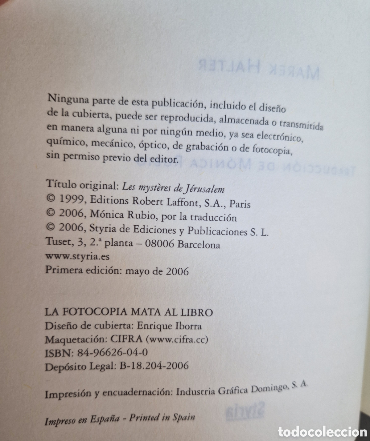Libros: El codex Jerusalen Marek Halter Primera 1&ordf; edici&oacute;n 2006 - Foto 4