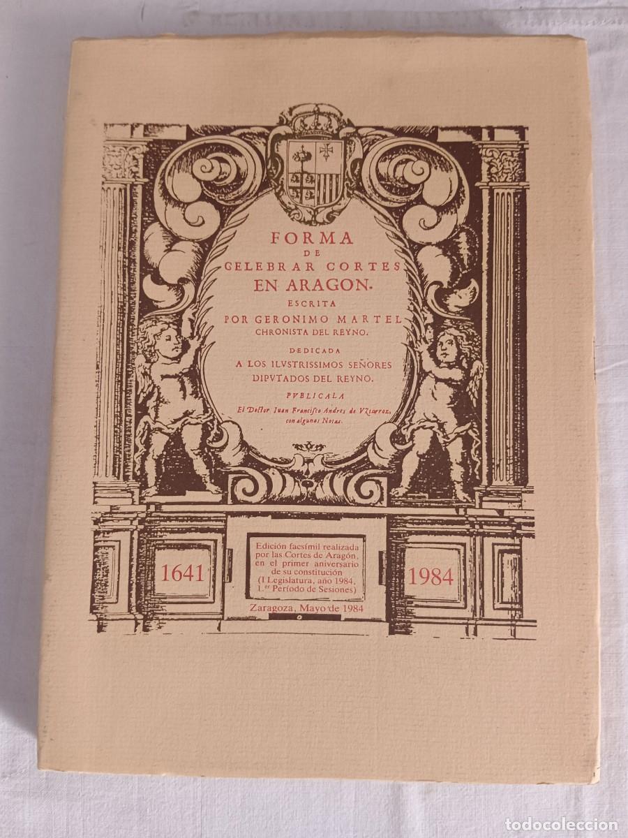 Libros: FORMAS DE CELEBRAR CORTES EN ARAGON - Geronimo Martel - Foto 1