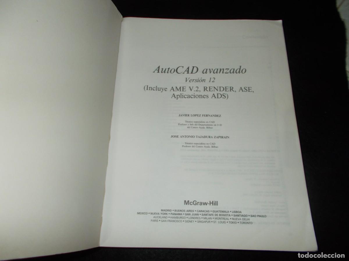 Libros: AUTOCAD AVANZADO V.12. McGraw-Hill 1995. Programaci&oacute;n Inform&aacute;tica Libro - Foto 2