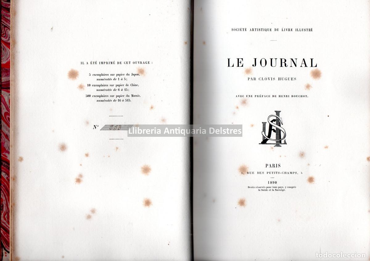 Libros: Hugues, Clovis. - Le Journal. Avec une pr&eacute;face de Henri Bouchot. - Foto 1