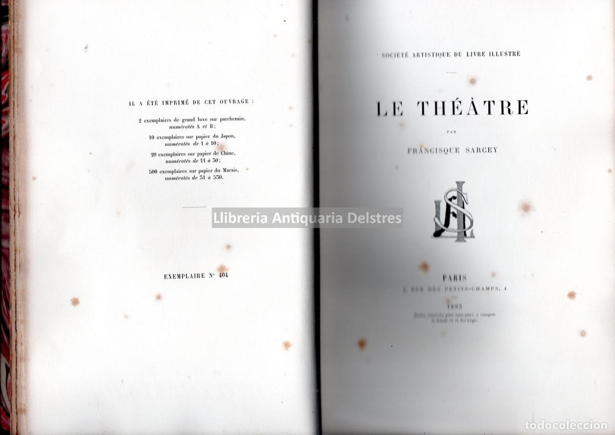 Libros: Sarcey, Francisque. - Le Th&eacute;&acirc;tre. - Foto 1