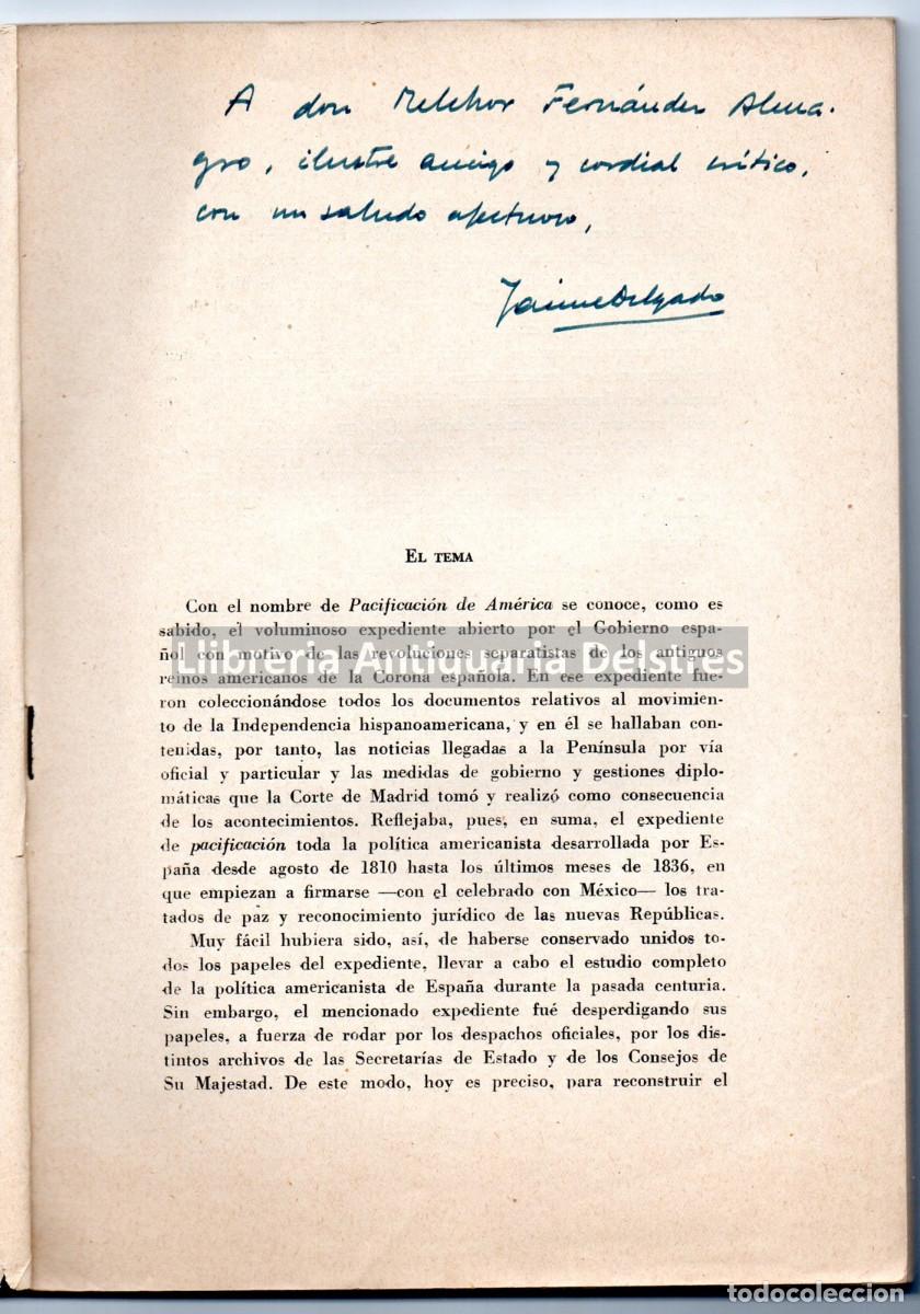 Libros: Delgado, Jaime. - La &rdquo;Pacificaci&oacute;n de America&rdquo; en 1818. - Foto 2