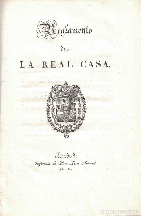Libros: REGLAMENTO DE LA CASA REAL. - Santa Cruz. El Marqu&eacute;s de, - Foto 1