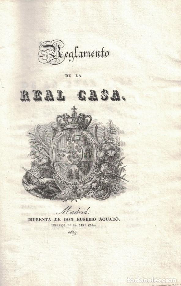 Libros: REGLAMENTO DE LA CASA REAL. - AA.VV. - Foto 1