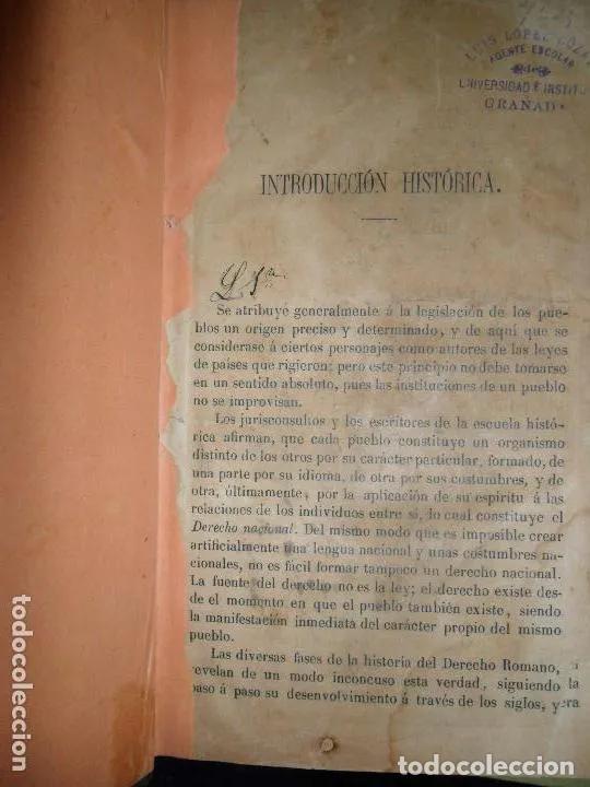 Libros: Elementos de derecho romano, con cuadros sin&oacute;pticos, De la Rada, 1886 - De la Rada - Foto 1