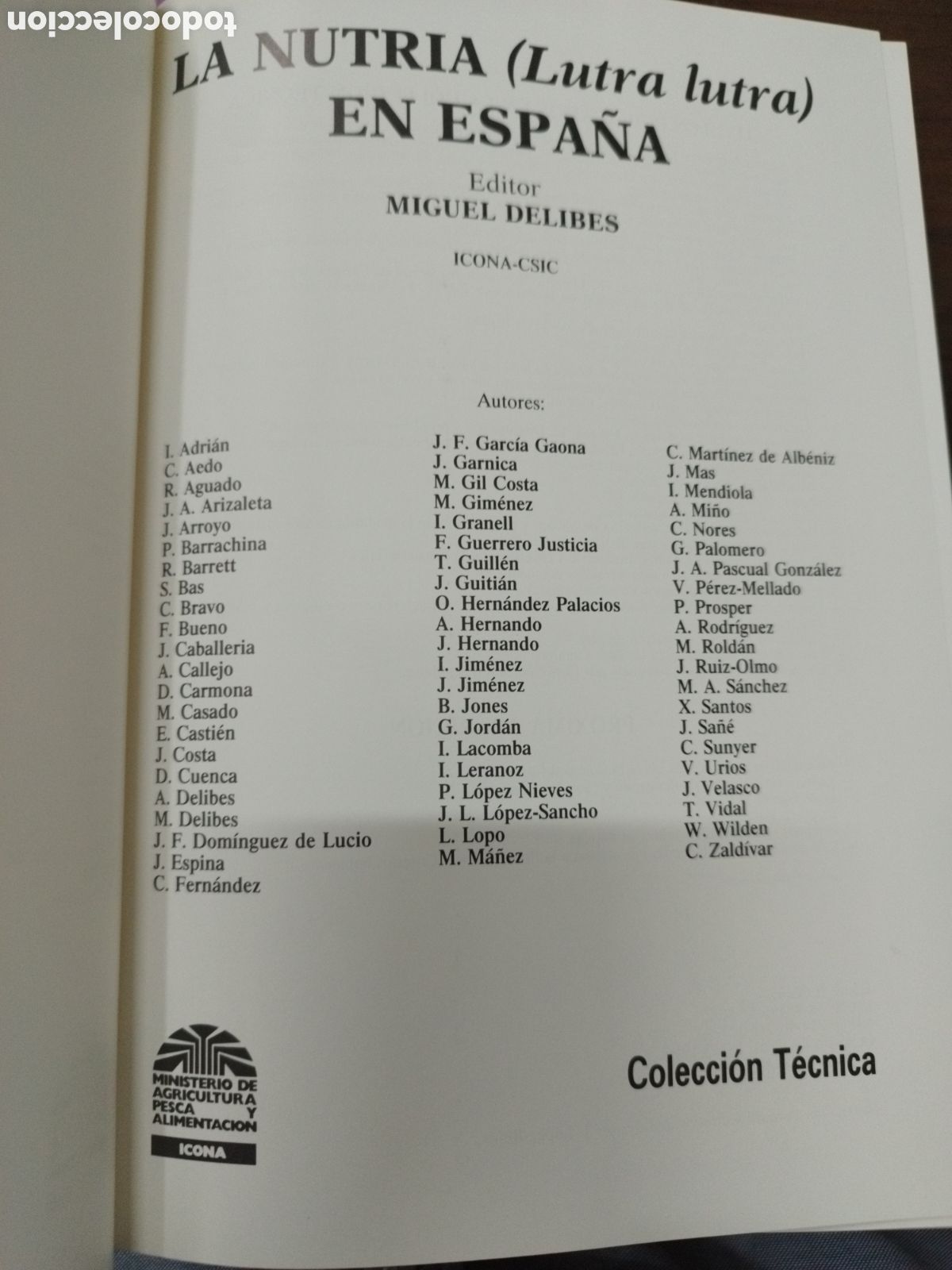 Libros: LA NUTRIA (Lutra Lutra) EN ESPA&Ntilde;A - DELIBES,Miguel (Editor) - Foto 3