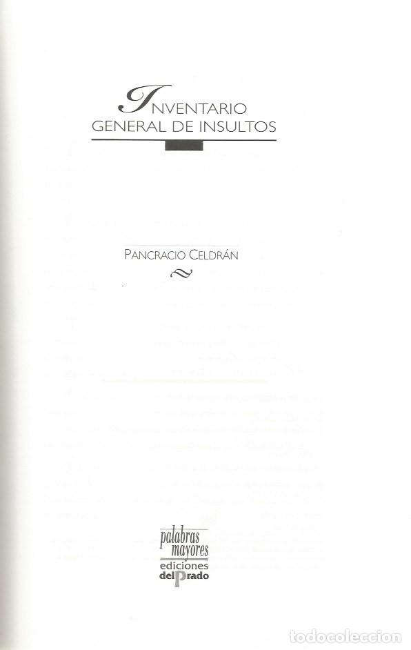 Libros: INVENTARIO GENERAL DE INSULTOS - PANCRACIO CELDR&Aacute;N - Foto 1