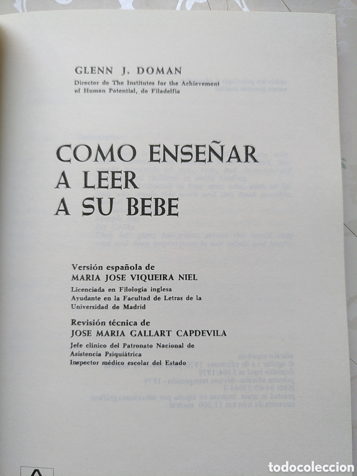 Libros: C&oacute;mo ense&ntilde;ar a leer a su beb&eacute; - Glenn J. Doman (1979) - Foto 3