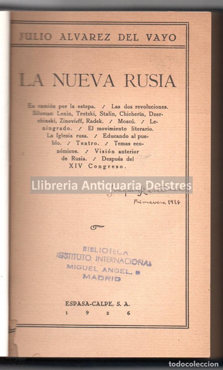 Libros: &Aacute;lvarez del Vayo, Julio. - La nueva Rusia. - Foto 1
