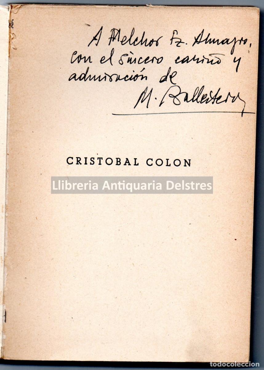 Libros: Ballesteros Gaibrois, Manuel. - Cristobal Col&oacute;n. [Dedicatoria aut&oacute;grafa del autor]. - Foto 2