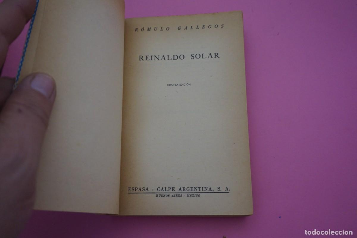 Libros: REINALDO SOLAR - ROMULO GALLEGOS - COLECCION AUSTRAL ESPASA-CALPE - Foto 2