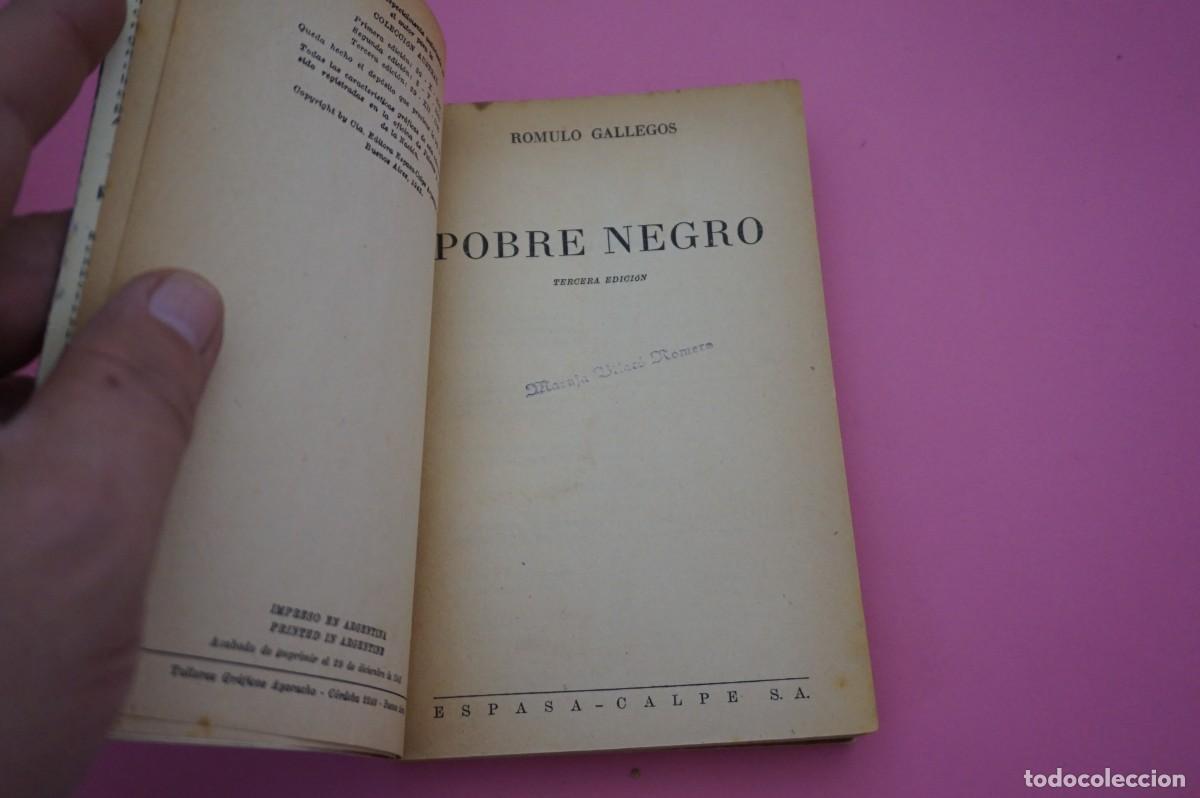 Libros: POBRE NEGRO - ROMULO GALLEGOS - COLECCION AUSTRAL ESPASA-CALPE - Foto 2