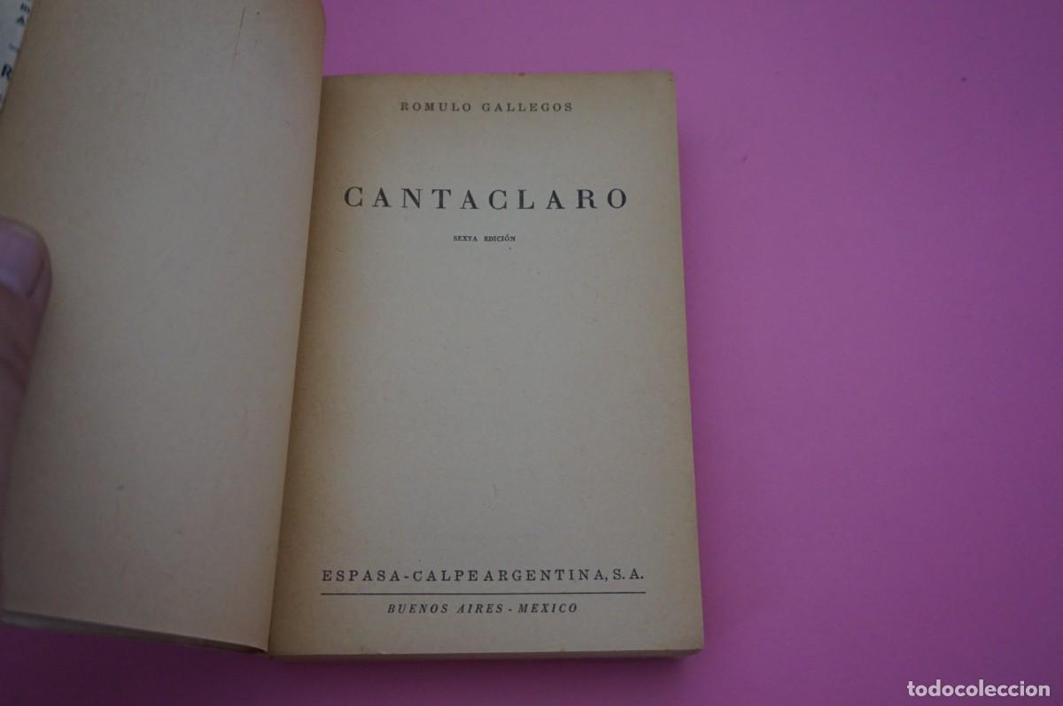 Libros: CANTACLARO - ROMULO GALLEGOS - COLECCION AUSTRAL ESPASA-CALPE - Foto 2