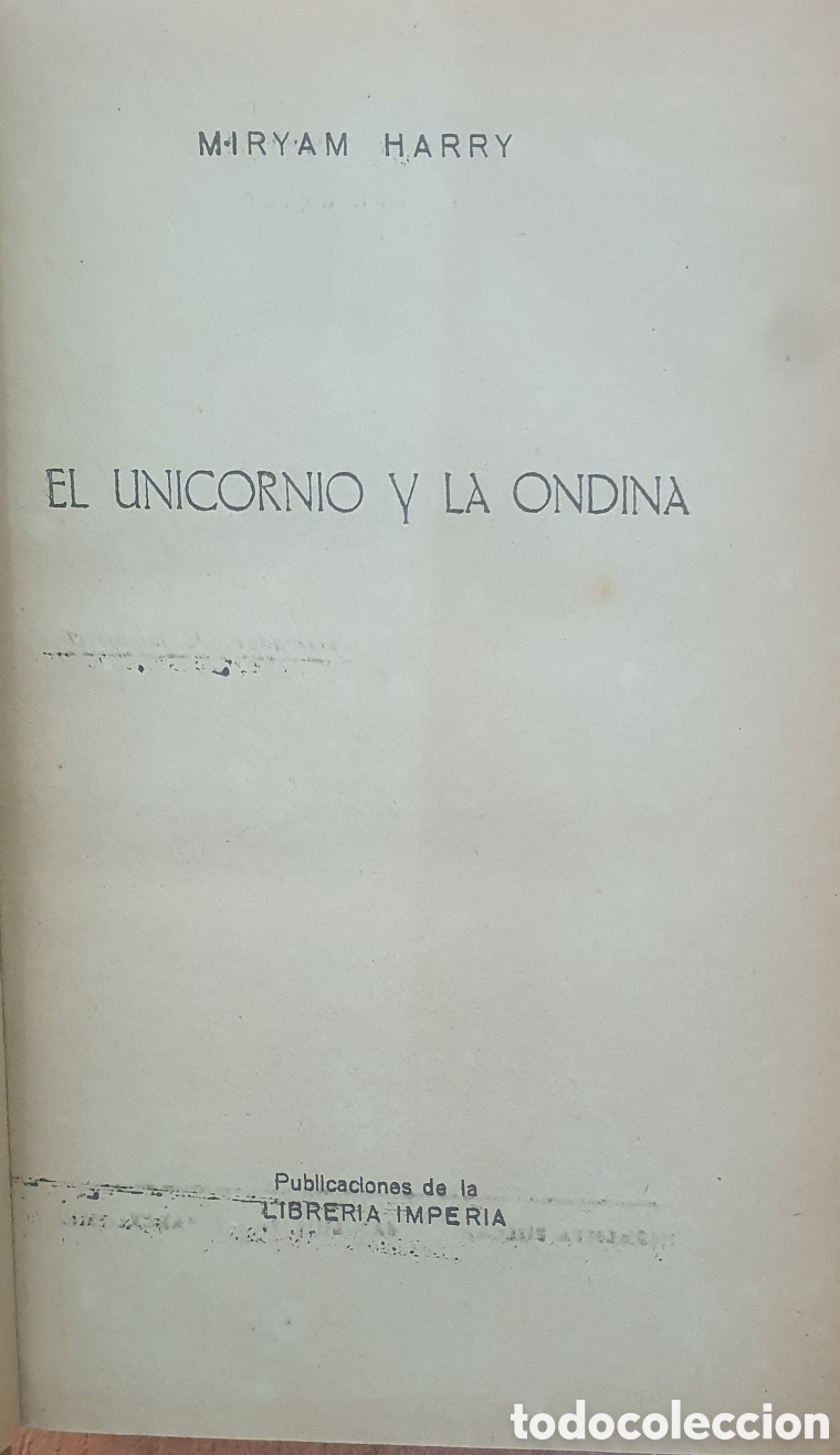 Libros: El Unicornio y la Ondina - Miryam Harry - Foto 2